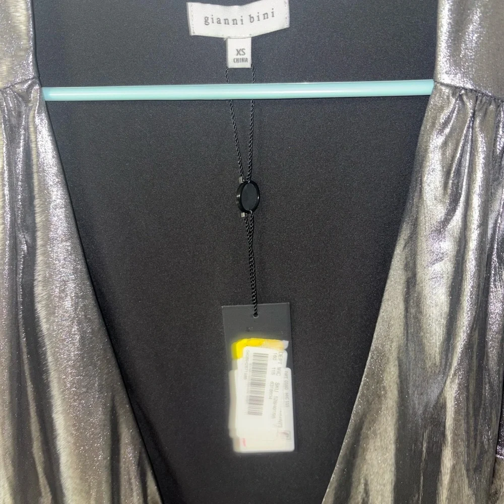 Gianni Bini Silver Metallic Mini Dress - Picture 4 of 6